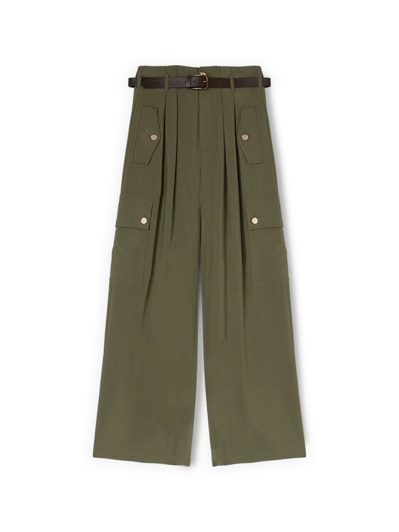 Motivi Motivi Pantaloni di tessuto P051Q004450N035 Verde Over Fit