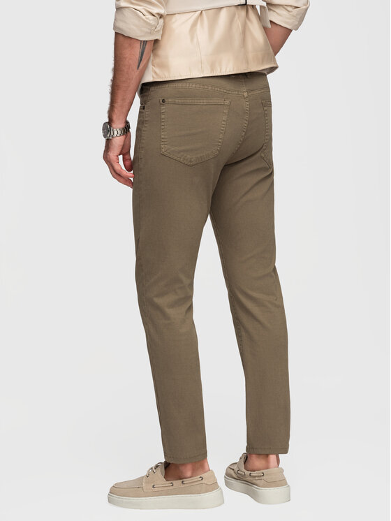 Ombre Ombre Chinosy P1523 Zielony Slim Fit