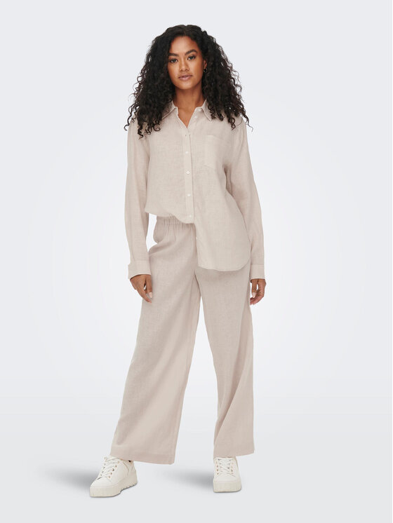 ONLY ONLY Hemd 15259585 Beige Regular Fit