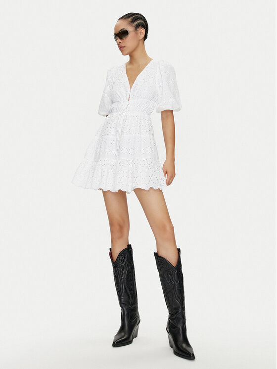 Pepe Jeans Pepe Jeans Rochie de vară Delia PL953475 Alb Regular Fit