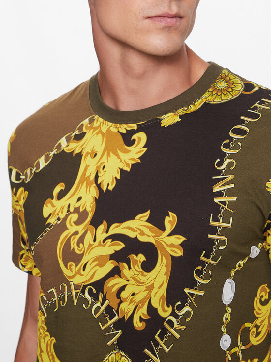 Versace Jeans Couture Versace Jeans Couture T-krekls 75GAH6S0 Zaļš Regular Fit