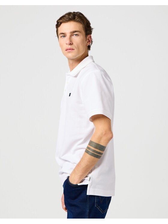 Wrangler Wrangler T-Shirt POLO SHIRT Biały Regular Fit