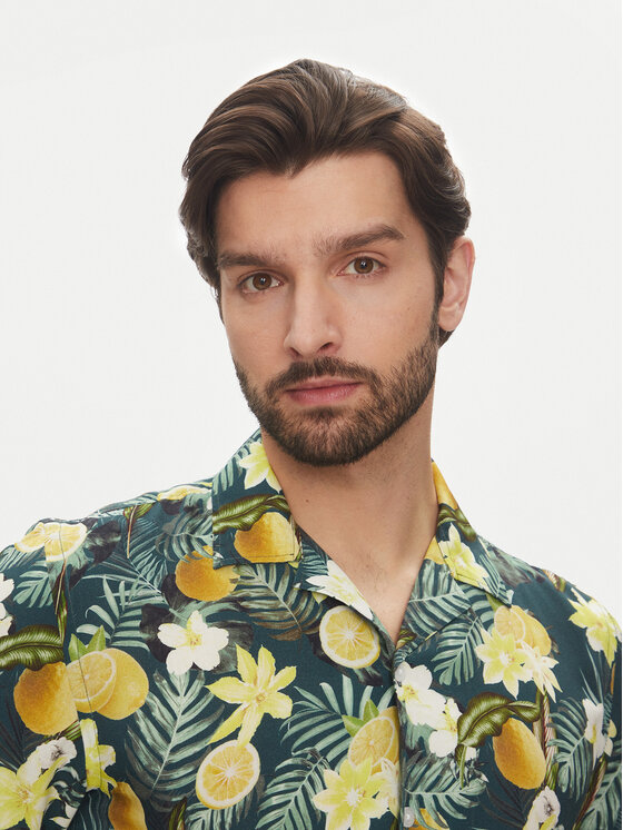 Lindbergh Lindbergh Cămașă 30-203729 Verde Relaxed Fit