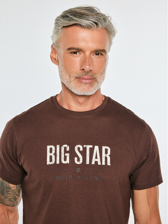 BIG STAR BIG STAR T-Shirt BRUNO Brązowy Basic Fit
