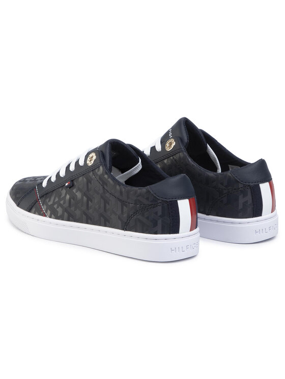 tommy jacquard leather sneaker