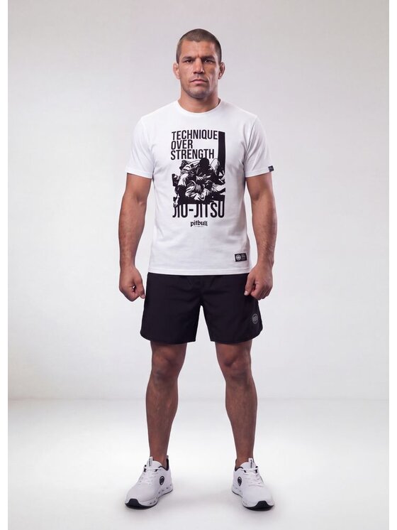 PITBULL PITBULL T-Shirt TECHNIQUE OVER STRENGHT Biały Regular Fit