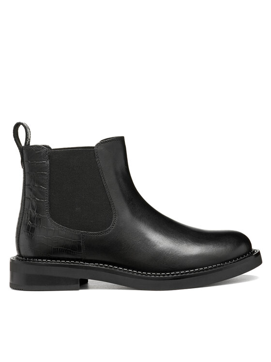 Geox Geox Kotníková obuv s elastickým prvkem D Serilda D66WYA 4340 C9999 Černá