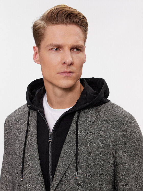 Boss Marynarka C Hanry Hoodie 234 50502528 Szary Slim Fit Modivo.pl