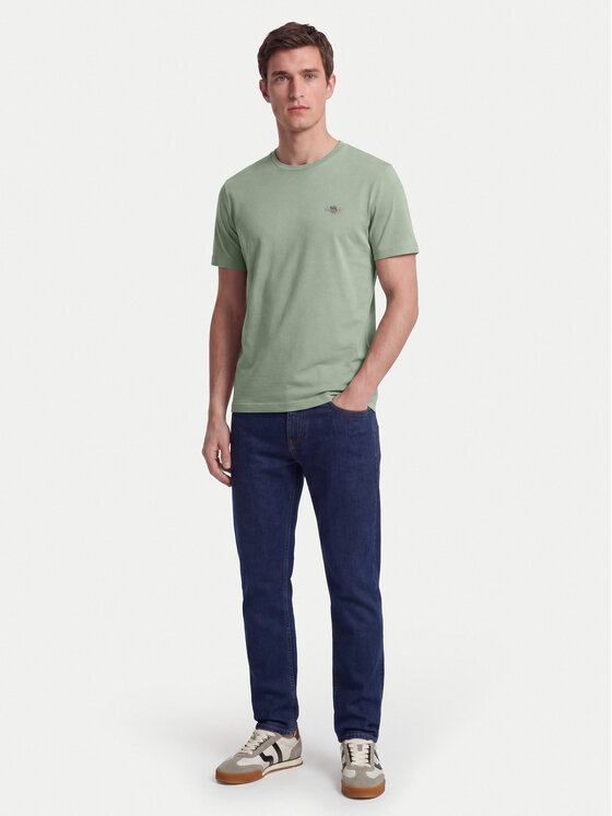 Gant Gant T-Shirt Shield 2003184 Ανοιχτό πράσινο Regular Fit