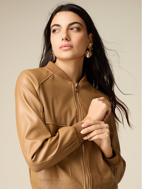 Oltre Oltre Giacca in similpelle R370R002350N012 Marrone Over Fit