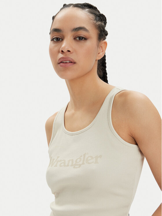 Wrangler Wrangler Top Logo 112350281 Beżowy Slim Fit