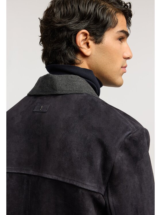 Trussardi Trussardi Kurtka skórzana 8000M000026N0B9 Niebieski Regular Fit