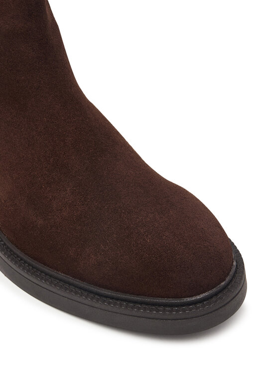 Tommy Hilfiger Tommy Hilfiger Členková obuv s elastickým prvkom Corporate Casual Suede Chelsea FM0FM05952 Hnedá