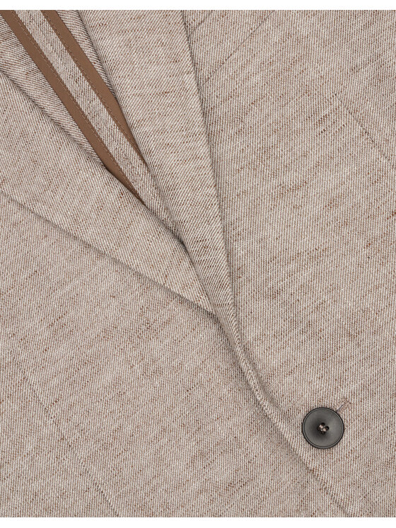 Borgio Borgio Marynarka Lago_br Brązowy Slim Fit