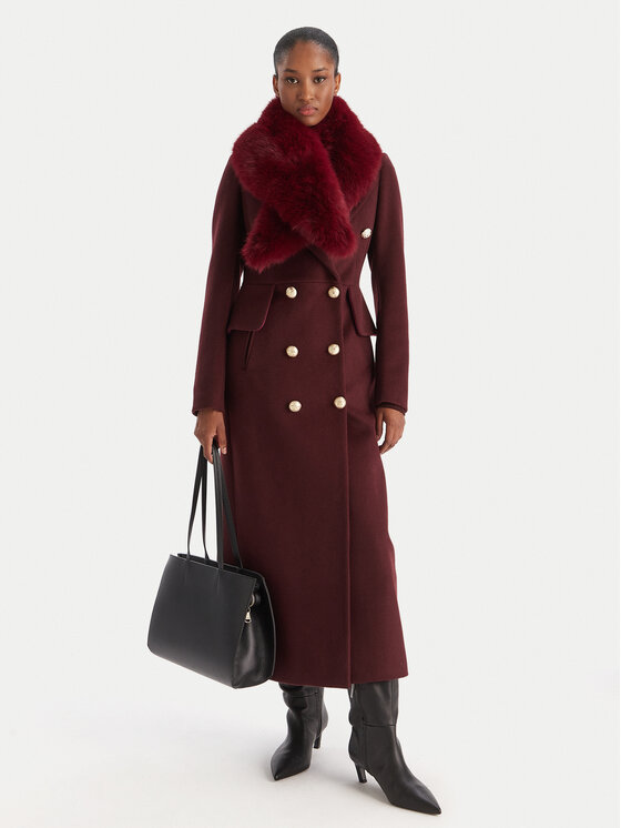 YES LONDON YES LONDON Cappotto di lana CD1230ECO Bordeaux Regular Fit