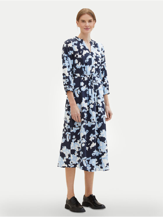 Tom Tailor Tom Tailor Košilové šaty 1040361 Modrá Regular Fit