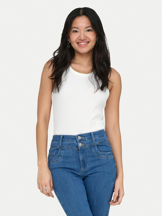 ONLY ONLY Top Val 2-Way 15371705 Valge Slim Fit