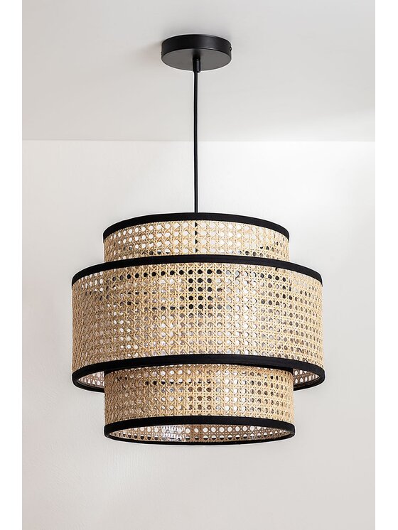 MIAhome MIAhome Lampa wisząca z plecionką wiedeńską Goya Beżowy