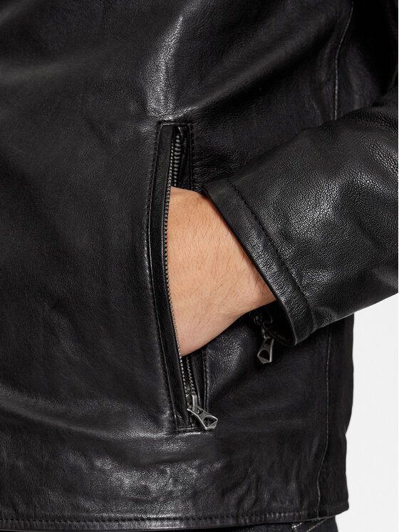 Pepe Jeans Pepe Jeans Шкіряна куртка Valen PM402881 Чорний Regular Fit