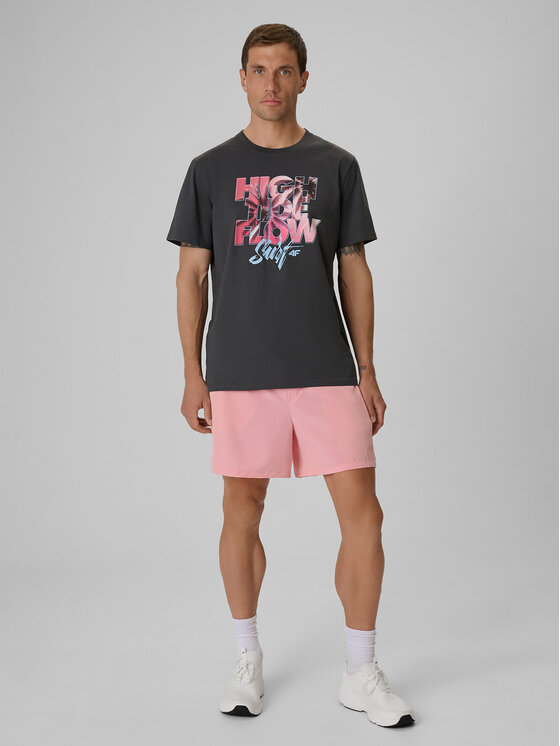 4F 4F T-Shirt CATCH THE WAVE Szary ciemny Regular Fit