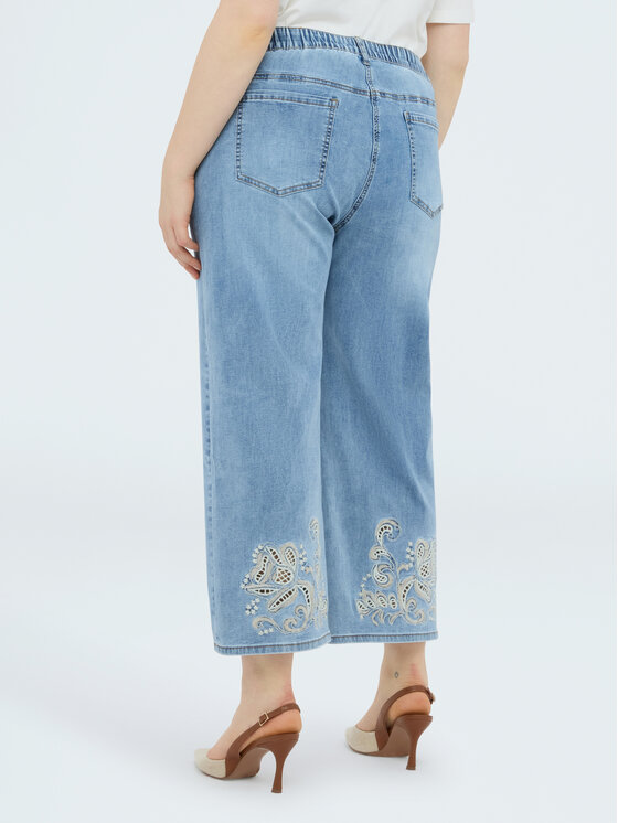 Fiorella Rubino Fiorella Rubino Jeansy P470T005171N024 Turkusowy Cropp Fit