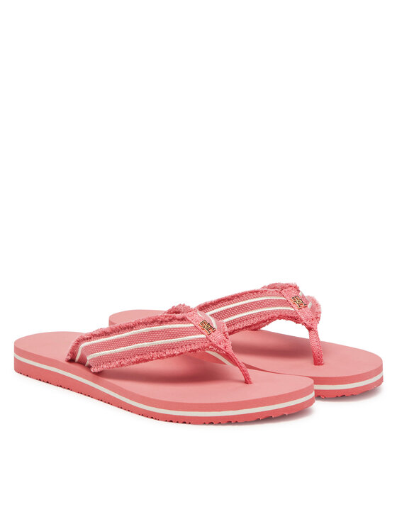 Tommy Hilfiger Tommy Hilfiger Čības uz pirksta TH Webbing Beach Sandal FW0FW08739 Koraļļu