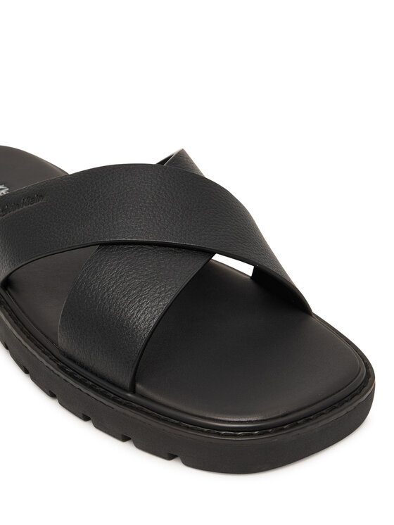 Calvin Klein Calvin Klein Şlapi Sq Molded Sandal Xcross Lth HM0HM02235 Negru