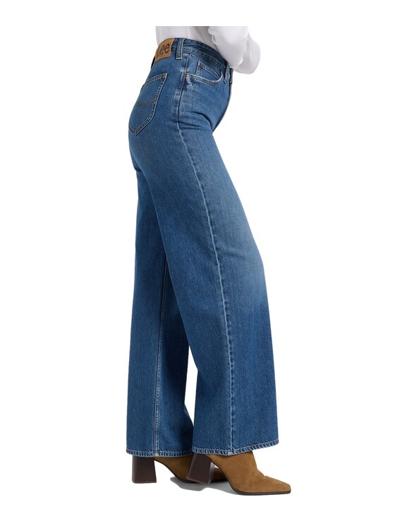 Lee Lee Jeansy 112370893 Niebieski Wide Leg