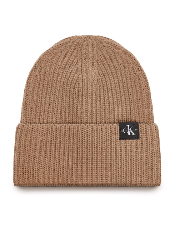Calvin Klein Jeans Calvin Klein Jeans Zestaw Szalik i Czapka Monogram Rib Scarf Beanie Set IU0IU00638 Brązowy