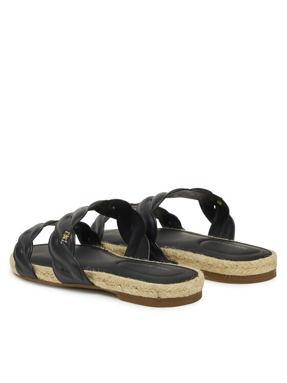Tommy Hilfiger Tommy Hilfiger Espadrile Leather Rope Espadrille Mule FW0FW08503 Negru