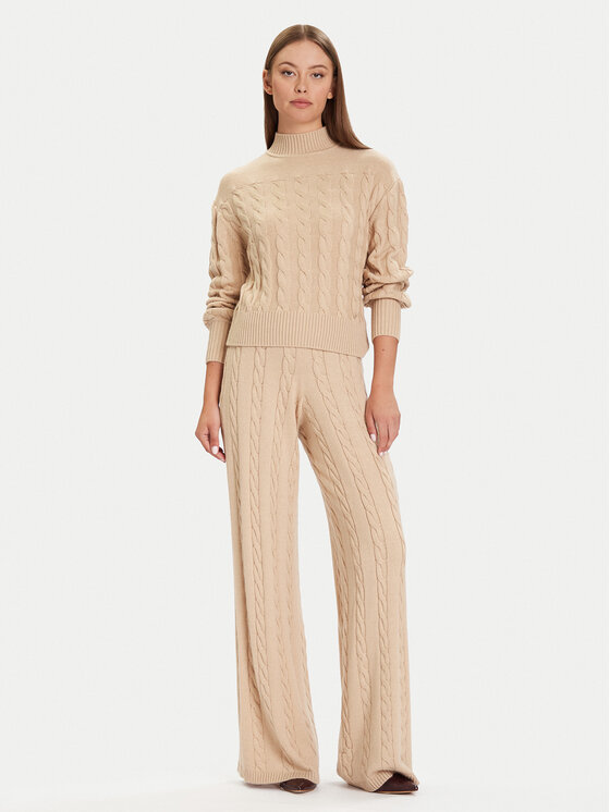 Guess Guess Плетени панталони W5BB52 Z1192 Бежов Regular Fit