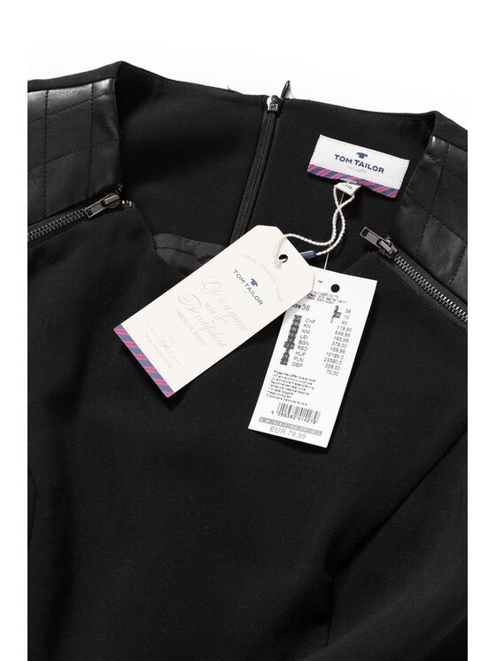 Tom Tailor Tom Tailor Sukienka codzienna TOM TAILOR ETUI DRESS Czarny Slim Fit