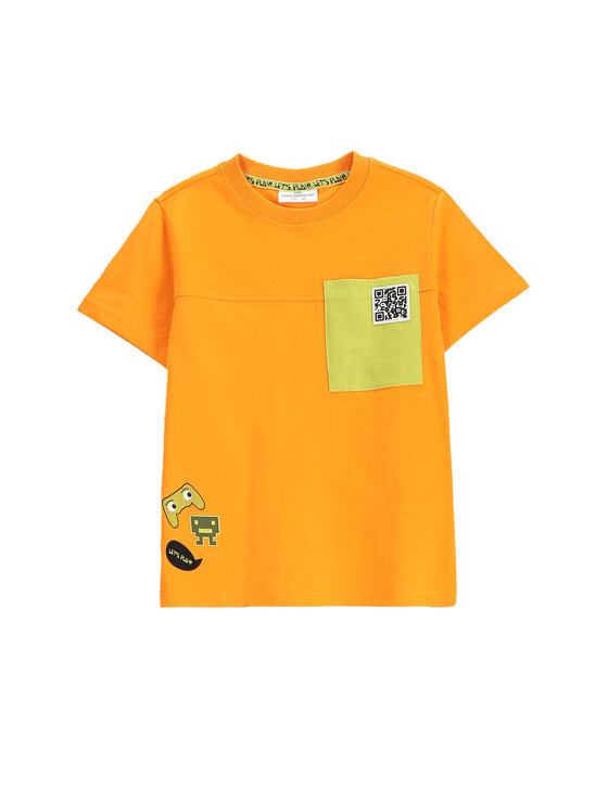 Chłopięcy T-Shirt Coccodrillo, Rozmiar 98, Pomarańczowy, WC5143203GBK