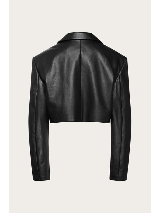 Chérir Paris Chérir Paris Marynarka Krótka marynarka ze skóry naturalnej Czarny Oversize