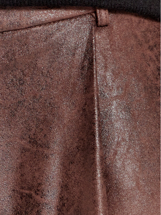 Haveone Haveone Tehisnahast püksid PVI-M062 Pruun Wide Leg