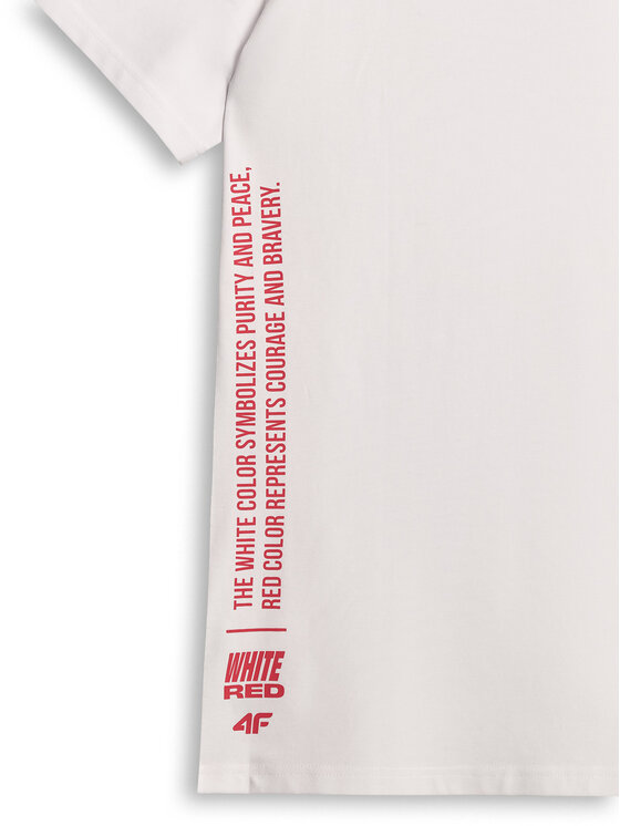 4F 4F T-Shirt STREFA KIBICA Biały Regular Fit