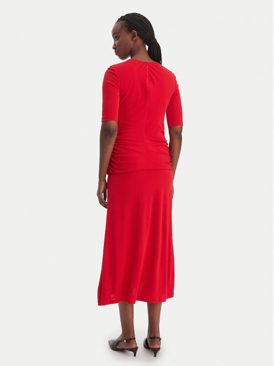 Tommy Hilfiger Tommy Hilfiger Коктейлна рокля Festive WW0WW47872 Червен Slim Fit