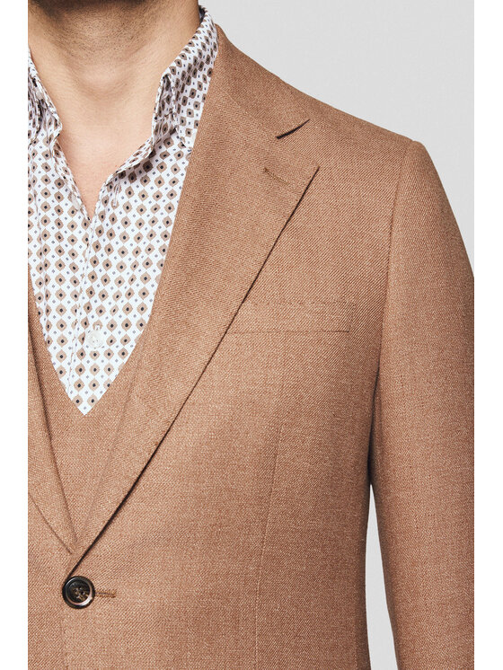 Lancerto Lancerto Marynarka Oliena MA131125000014 Brązowy Slim Fit