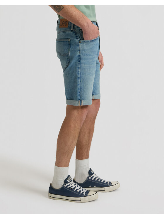 Lee Lee Szorty jeansowe 5 POCKET SHORT Niebieski Straight Leg