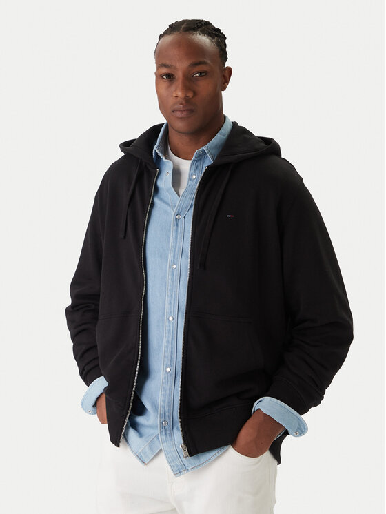 Tommy Jeans Tommy Jeans Džemperis ar kapuci DM0DM21814 Melns Relaxed Fit