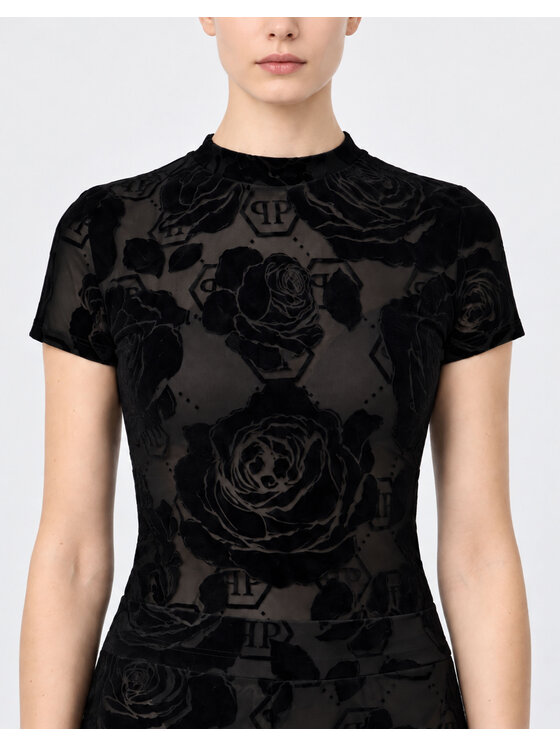 PHILIPP PLEIN PHILIPP PLEIN T-shirt 31059 Nero Skin Tight Fit
