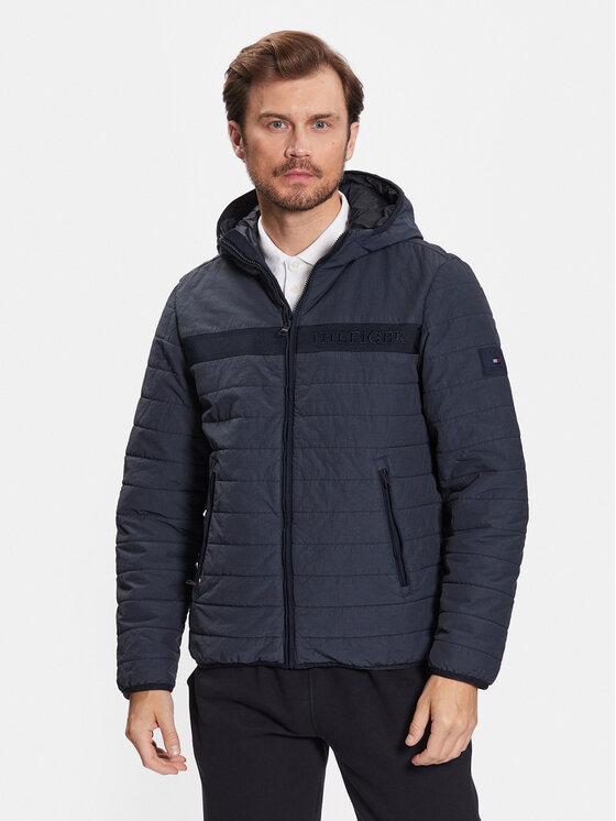 Tommy Hilfiger Tommy Hilfiger Bunda pro přechodné období MW0MW31639 Tmavomodrá Regular Fit