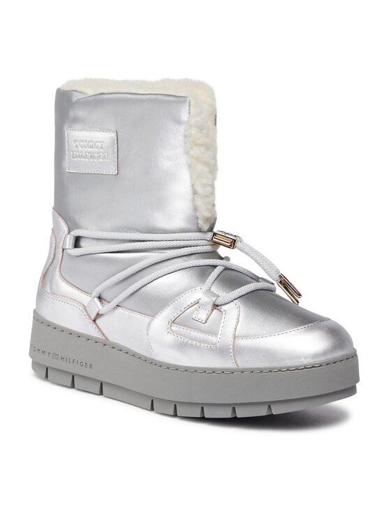 Tommy Hilfiger Tommy Hilfiger Апрески Tommy Essential Silver Snowboot FW0FW07506 Сив