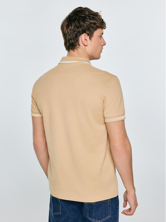 BIG STAR BIG STAR Polo WLADYM Beżowy Basic Fit