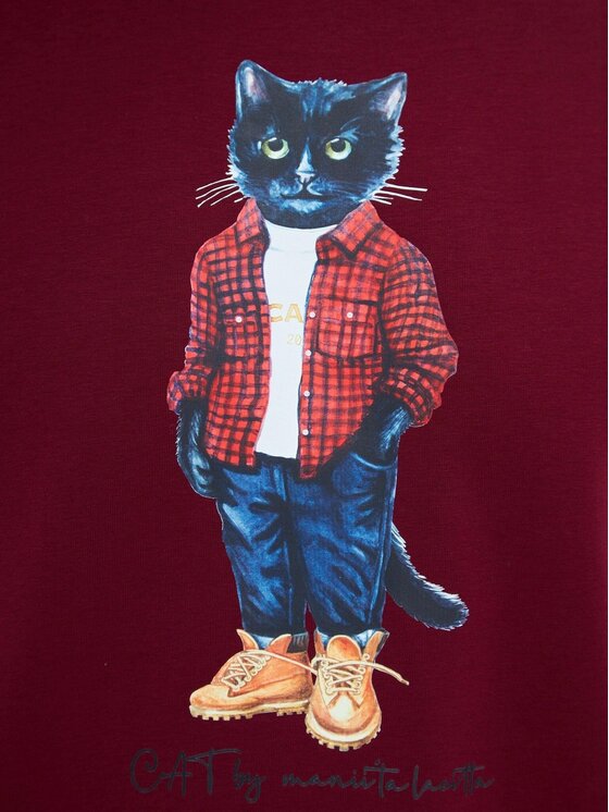 CAT by maniita lacitta CAT by maniita lacitta T-Shirt Printed men's t-shirt with CAT Czerwony Regular Fit
