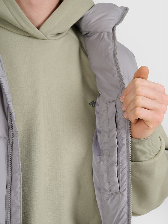 4F 4F Kamizelka MIDSHOP TEXTILE Szary Regular Fit