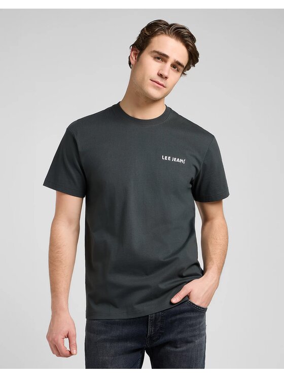 Lee Lee T-Shirt SS RELAXED GRAPHIC TEE Szary Relaxed Fit