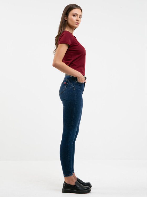 BIG STAR BIG STAR Jeansy MELINDA HIGH WAIST_517_190 Granatowy Curvy Fit