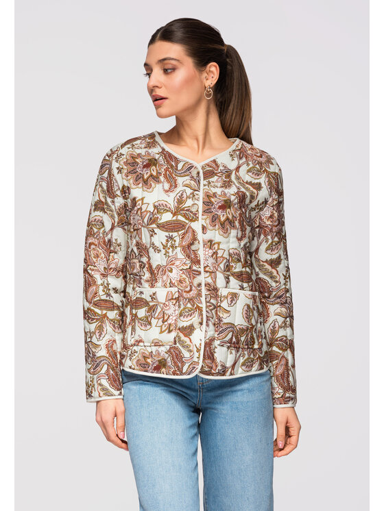 Ombre Ombre Kurtka przejściowa OW-JALP-0127 Beżowy Loose Fit