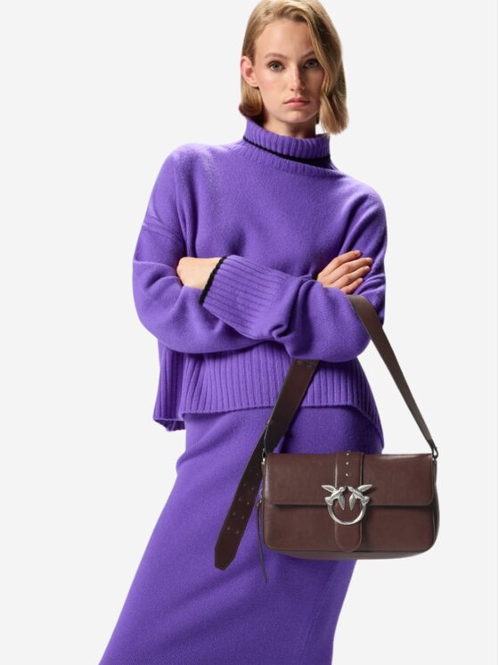 PINKO PINKO Borsa Love one slouchy zip classic Marrone